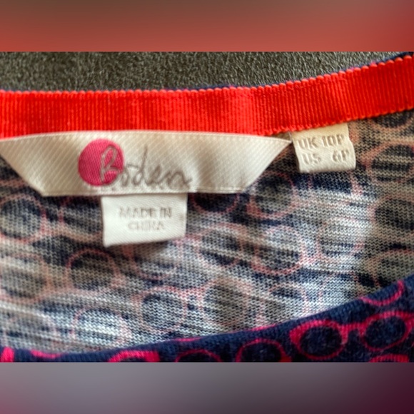 Boden 100% cotton jersey Sunglasses print dress w/pockets 6P EUC - Picture 4 of 10